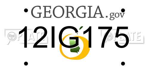 12IG175 Georgia License Plate