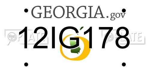 12IG178 Georgia License Plate