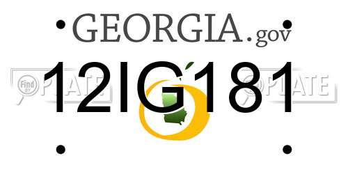 12IG181 Georgia License Plate
