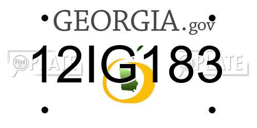 12IG183 Georgia License Plate