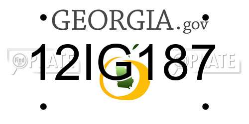12IG187 Georgia License Plate