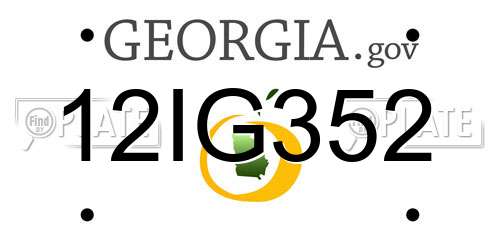 12IG352 Georgia License Plate