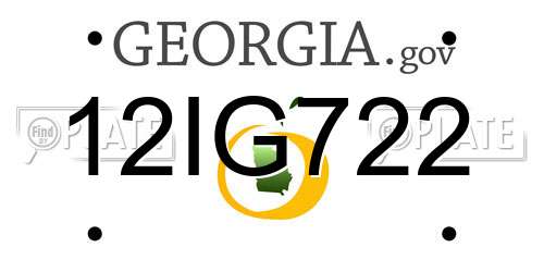 12IG722 Georgia License Plate