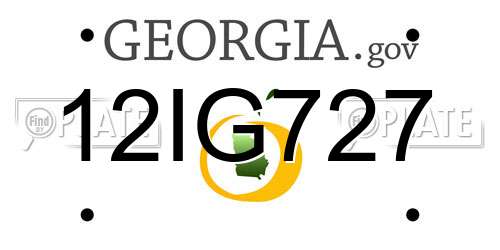 12IG727 Georgia License Plate