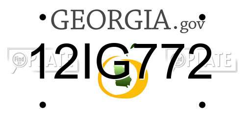 12IG772 Georgia License Plate