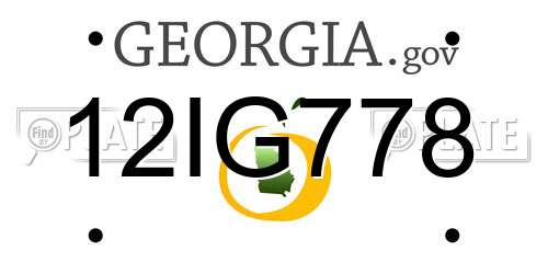 12IG778 Georgia License Plate