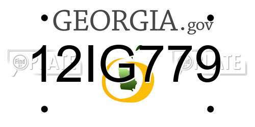 12IG779 Georgia License Plate