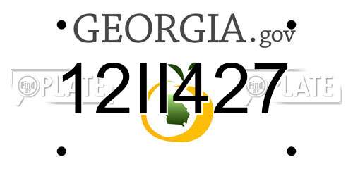 12II427 Georgia License Plate