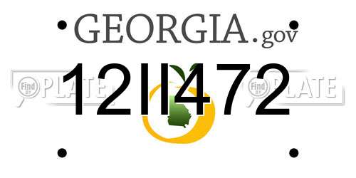 12II472 Georgia License Plate