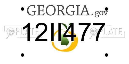 12II477 Georgia License Plate
