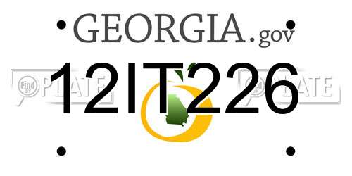 12IT226 Georgia License Plate