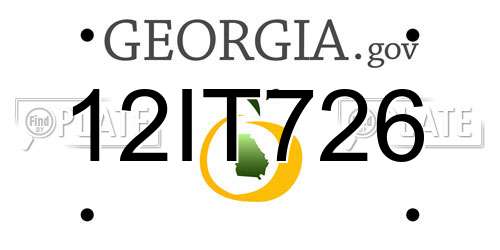 12IT726 Georgia License Plate
