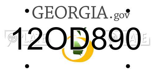 12OD890 Georgia License Plate