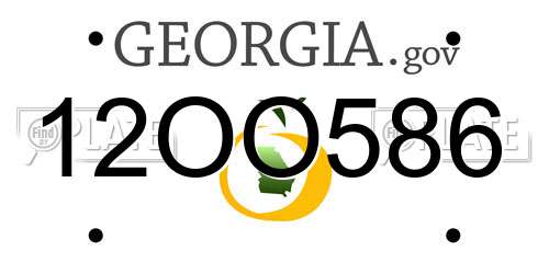 12OO586 Georgia License Plate