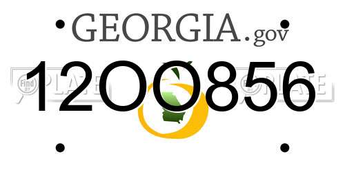12OO856 Georgia License Plate