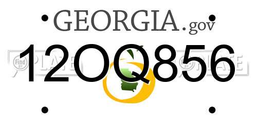 12OQ856 Georgia License Plate