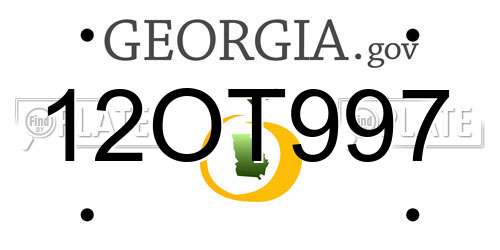 12OT997 Georgia License Plate