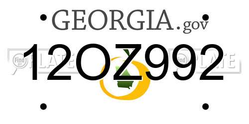 12OZ992 Georgia License Plate