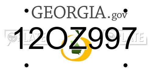 12OZ997 Georgia License Plate