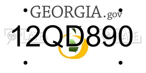 12QD890 Georgia License Plate