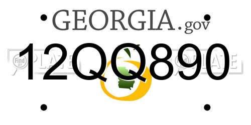 12QQ890 Georgia License Plate