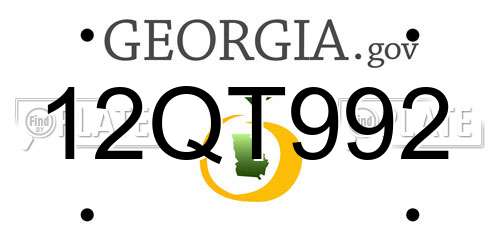 12QT992 Georgia License Plate