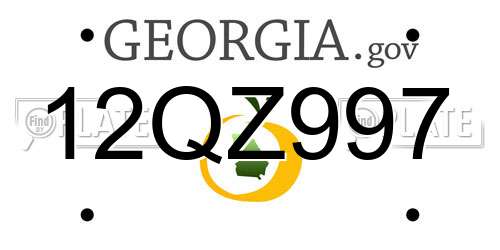 12QZ997 Georgia License Plate