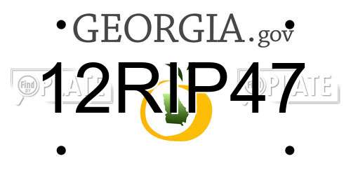 12RIP47 Georgia License Plate
