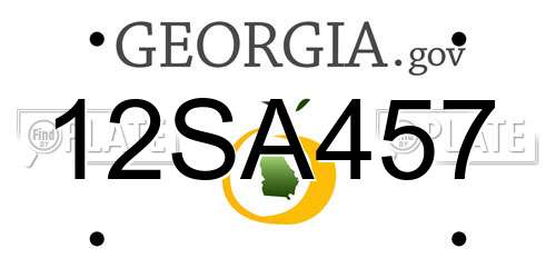 12SA457 Georgia License Plate