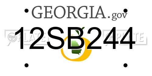12SB244 Georgia License Plate