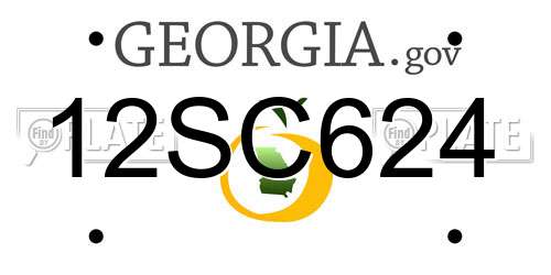 12SC624 Georgia License Plate