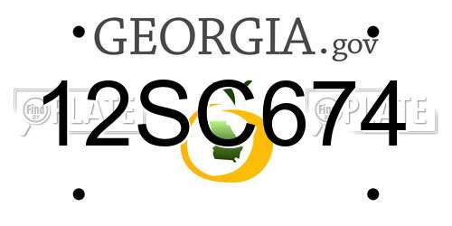 12SC674 Georgia License Plate