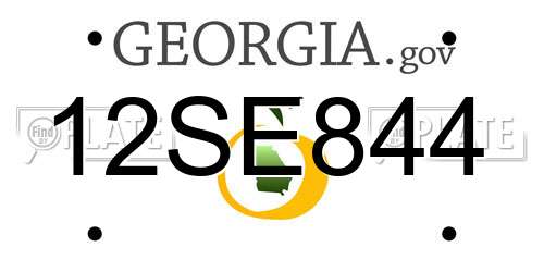 12SE844 Georgia License Plate