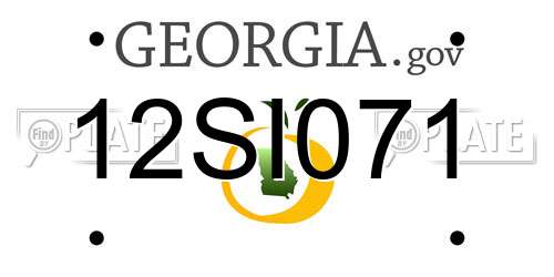12SI071 Georgia License Plate