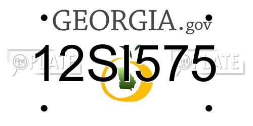 12SI575 Georgia License Plate