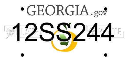 12SS244 Georgia License Plate