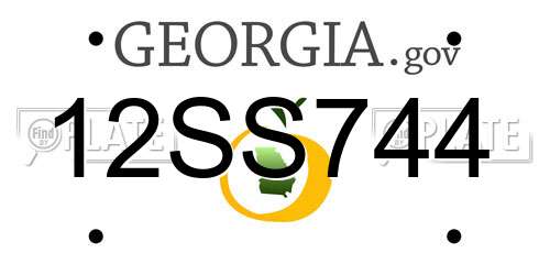 12SS744 Georgia License Plate