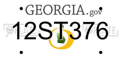 12ST376 Georgia License Plate