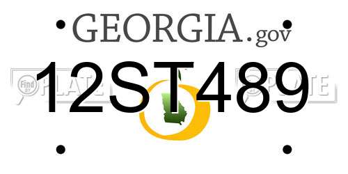 12ST489 Georgia License Plate