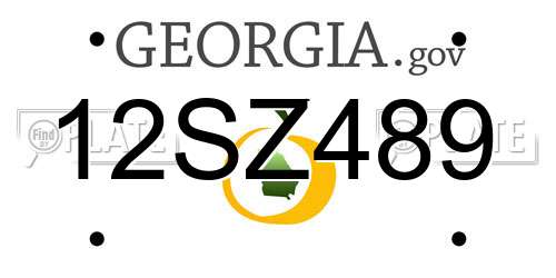 12SZ489 Georgia License Plate