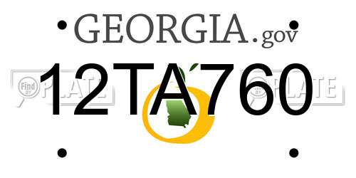 12TA760 Georgia License Plate