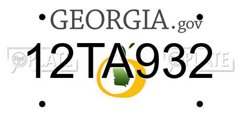 12TA932 Georgia License Plate