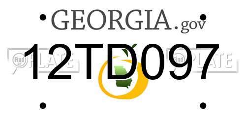 12TD097 Georgia License Plate
