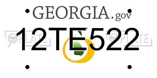 12TE522 Georgia License Plate