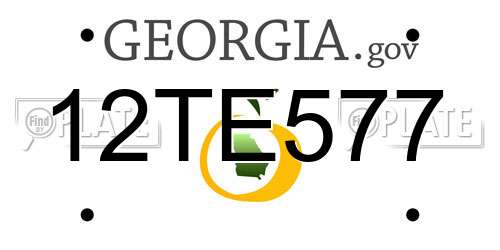 12TE577 Georgia License Plate