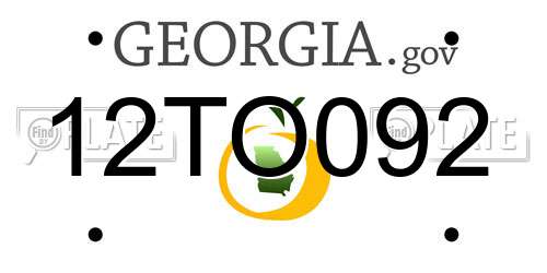 12TO092 Georgia License Plate