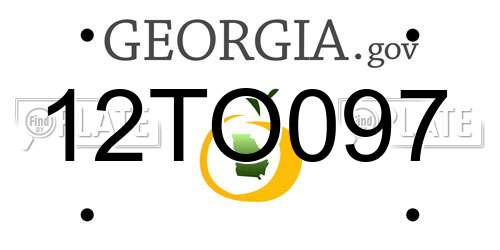 12TO097 Georgia License Plate