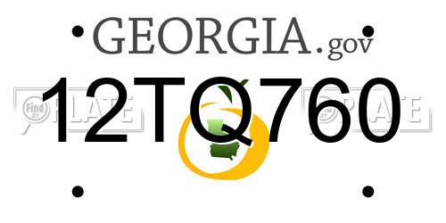 12TQ760 Georgia License Plate
