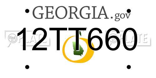12TT660 Georgia License Plate