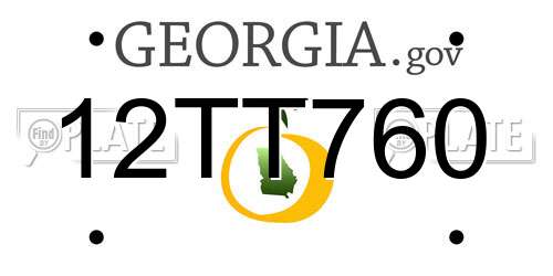 12TT760 Georgia License Plate